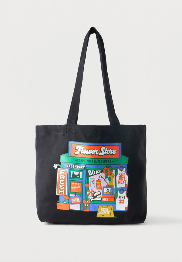 Nike Sportswear HERITAGE TOTE TEE UNISEX - Tote bag - black/stadium green/white