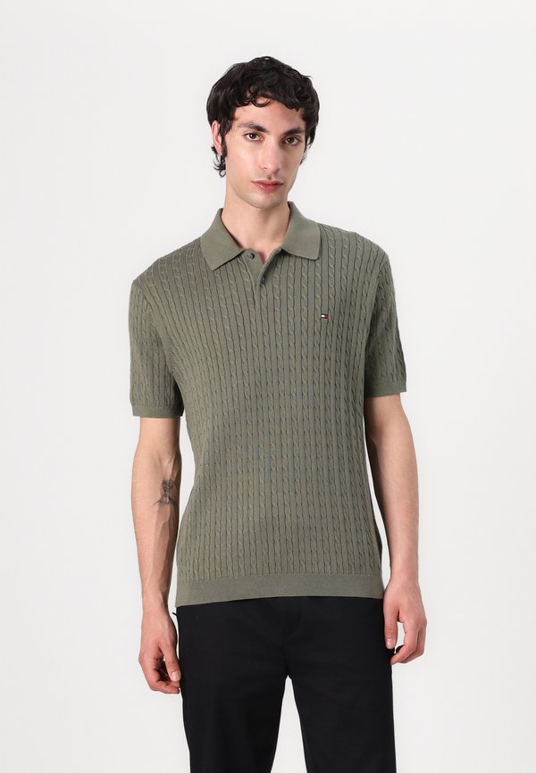 Tommy Hilfiger CABLE KNITTED S/S POLO - ELEVATED ESSENTIALS - Polo shirt - battle green