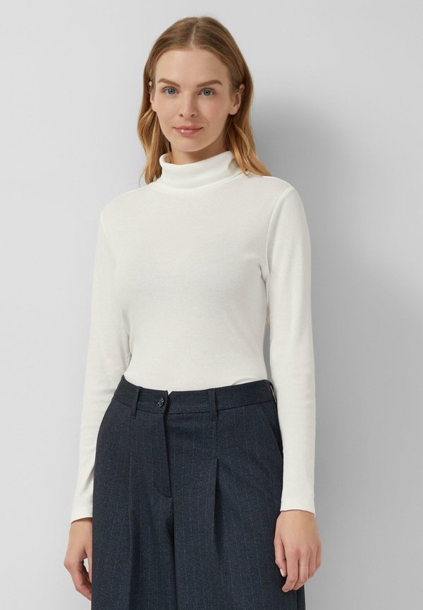s.Oliver LONGSLEEVE IM SLIM FIT MIT ROLLKRAGEN - Long sleeved top - creme