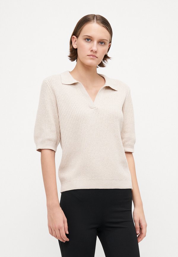 Vero Moda Tall VMLUX 2/4 - Print T-shirt - oatmeal melange