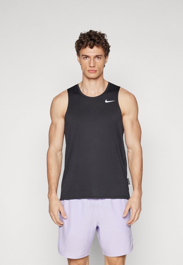 Nike Performance BREATHE MILER TANK - Top - black/reflective silver