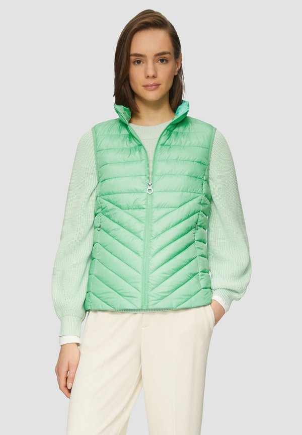 s.Oliver LEICHTE STEPP MIT STEHKRAGEN - Waistcoat - limettengrün