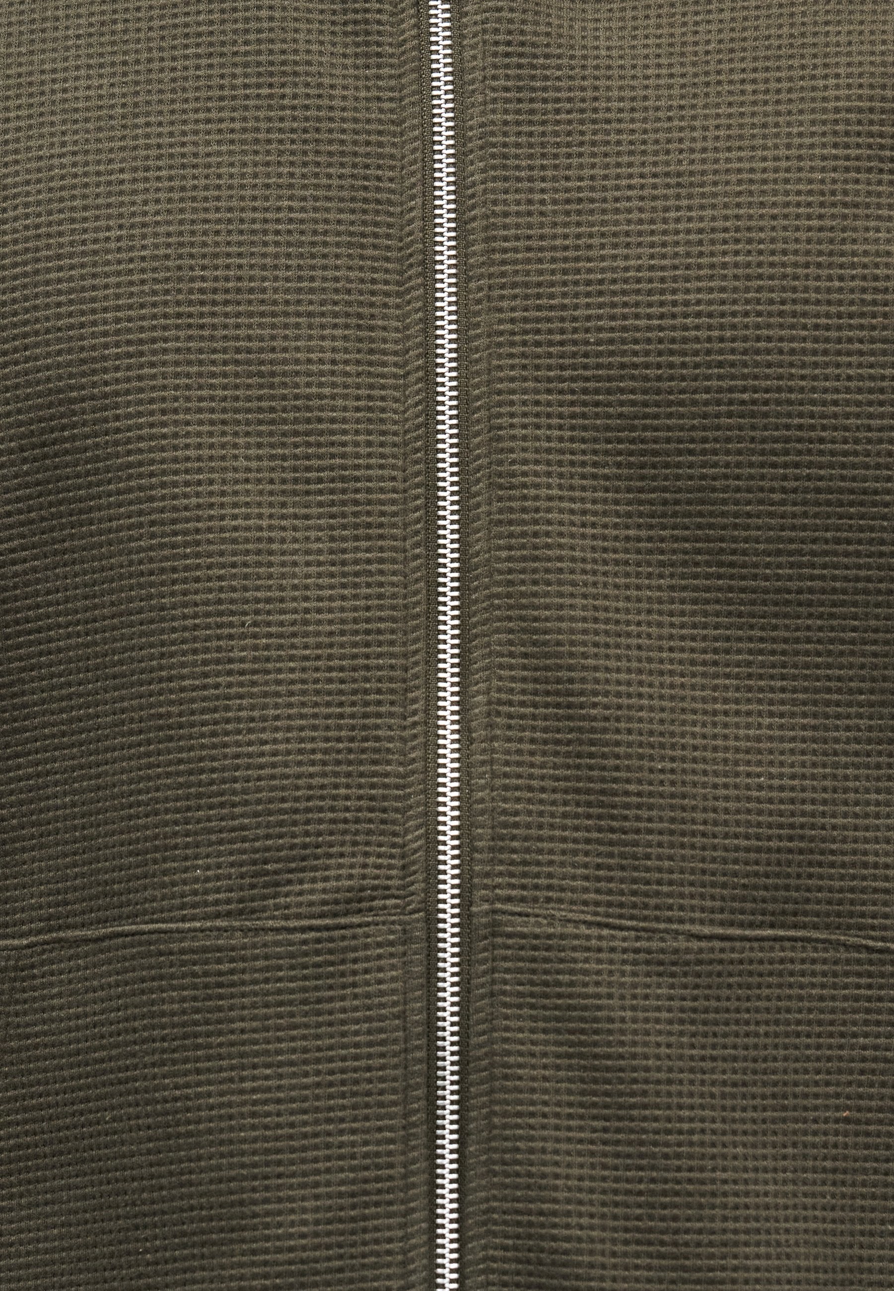 YOURTURN UNISEX WAFFLE RELAXED FIT ZIP-UP HOODIE