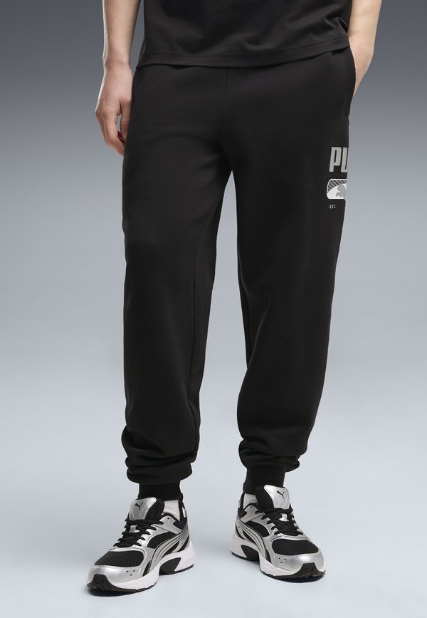 Puma PUMA SPORT LOGO PLAY FLEECE SWEATHOSE - Tracksuit bottoms - black