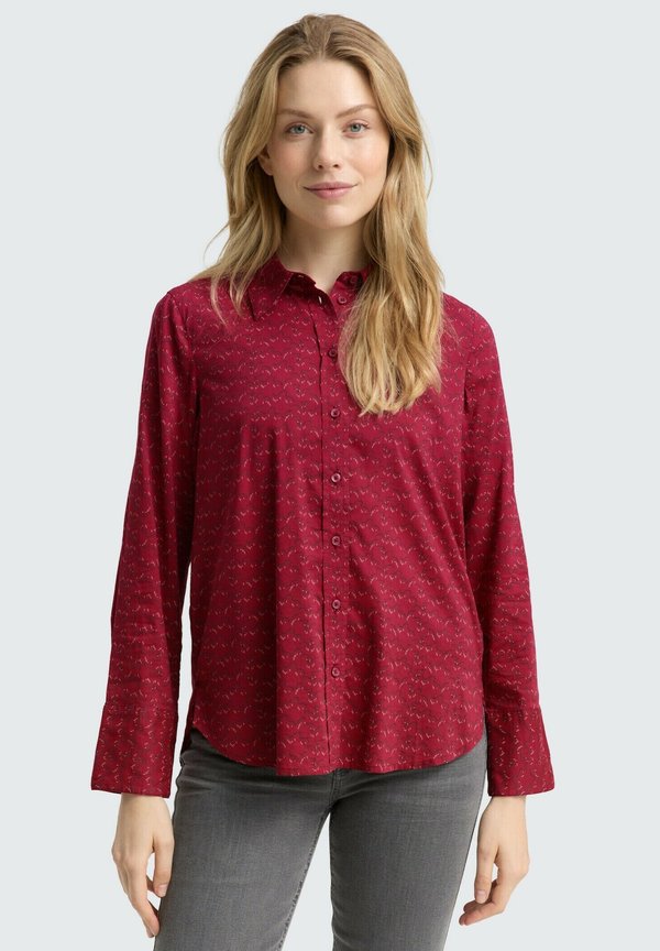 TOM TAILOR MIT MUSTER - Button-down blouse - small red wave print