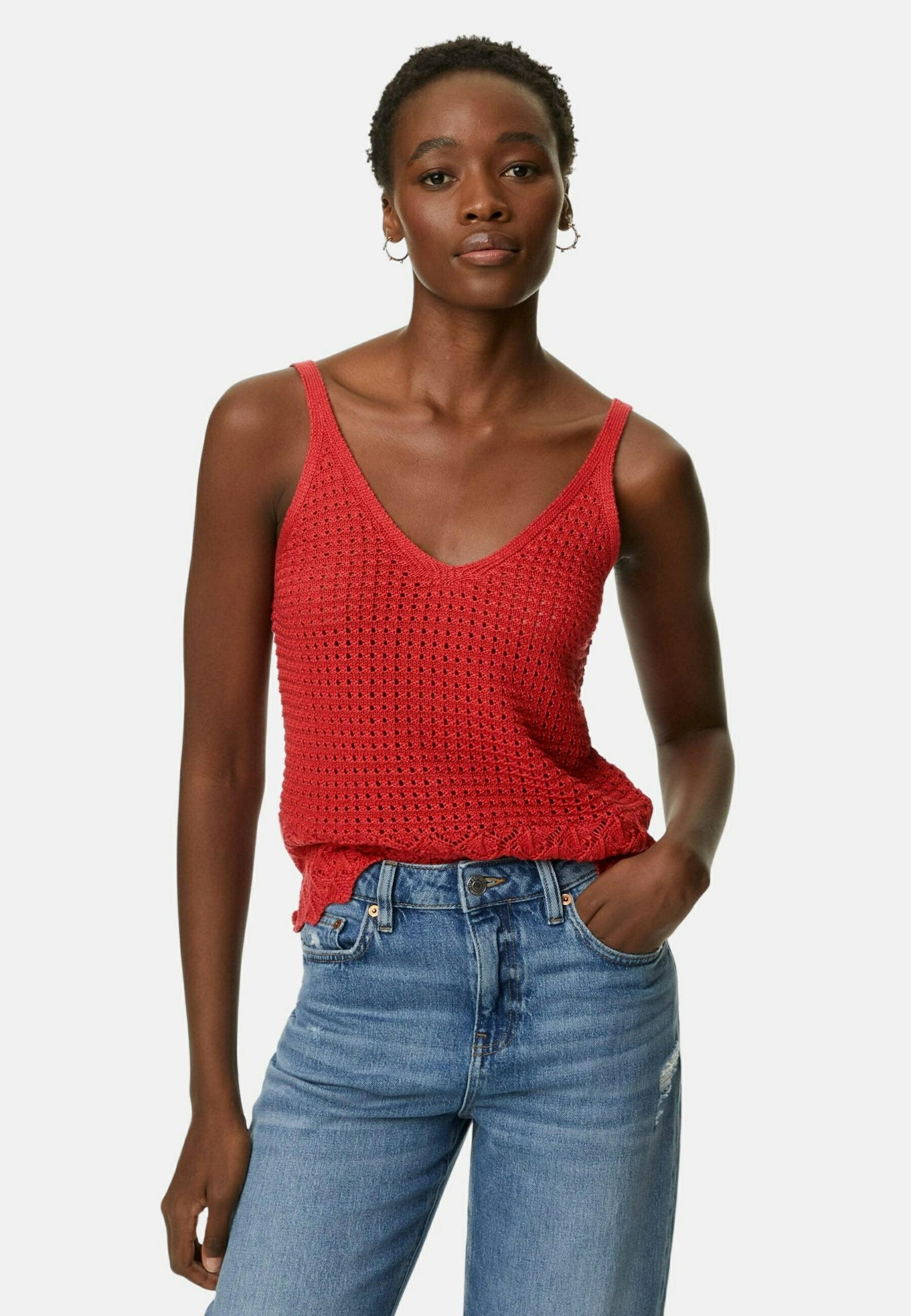 Marks & Spencer POINTELLE TEXTURED V NECK