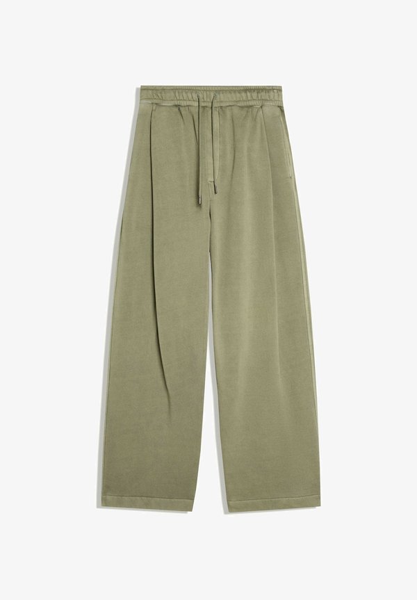Bershka BALLOON WASHED - TRACKSUIT BOTTOMS - Tracksuit bottoms - khaki