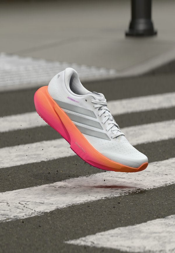 adidas Performance SUPERNOVA RISE 3 - Road running shoes - footwear white/silver-coloured metallic/lucid pink
