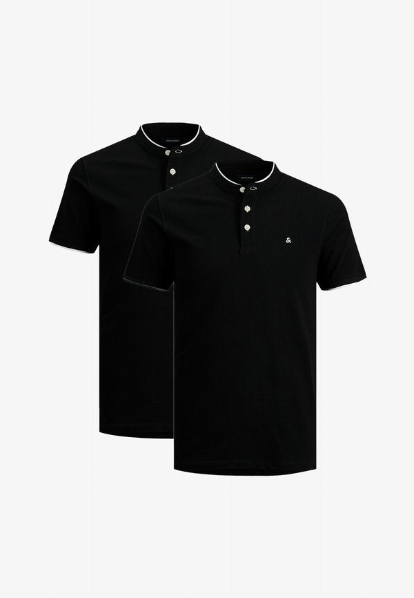 Jack & Jones 2ER PACK PAULOS MAO - Basic T-shirt - schwarz