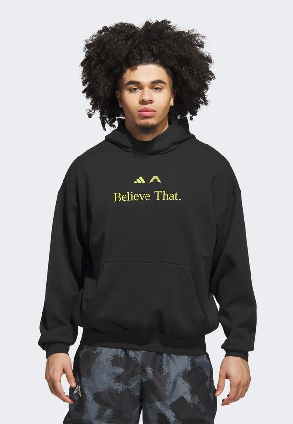 adidas Performance ANTED - Hoodie - black   preloved lime