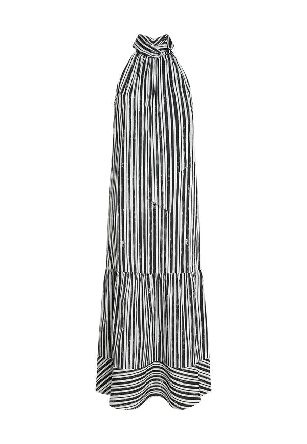 KARL LAGERFELD STRIPED HALTERNECK MAXI
