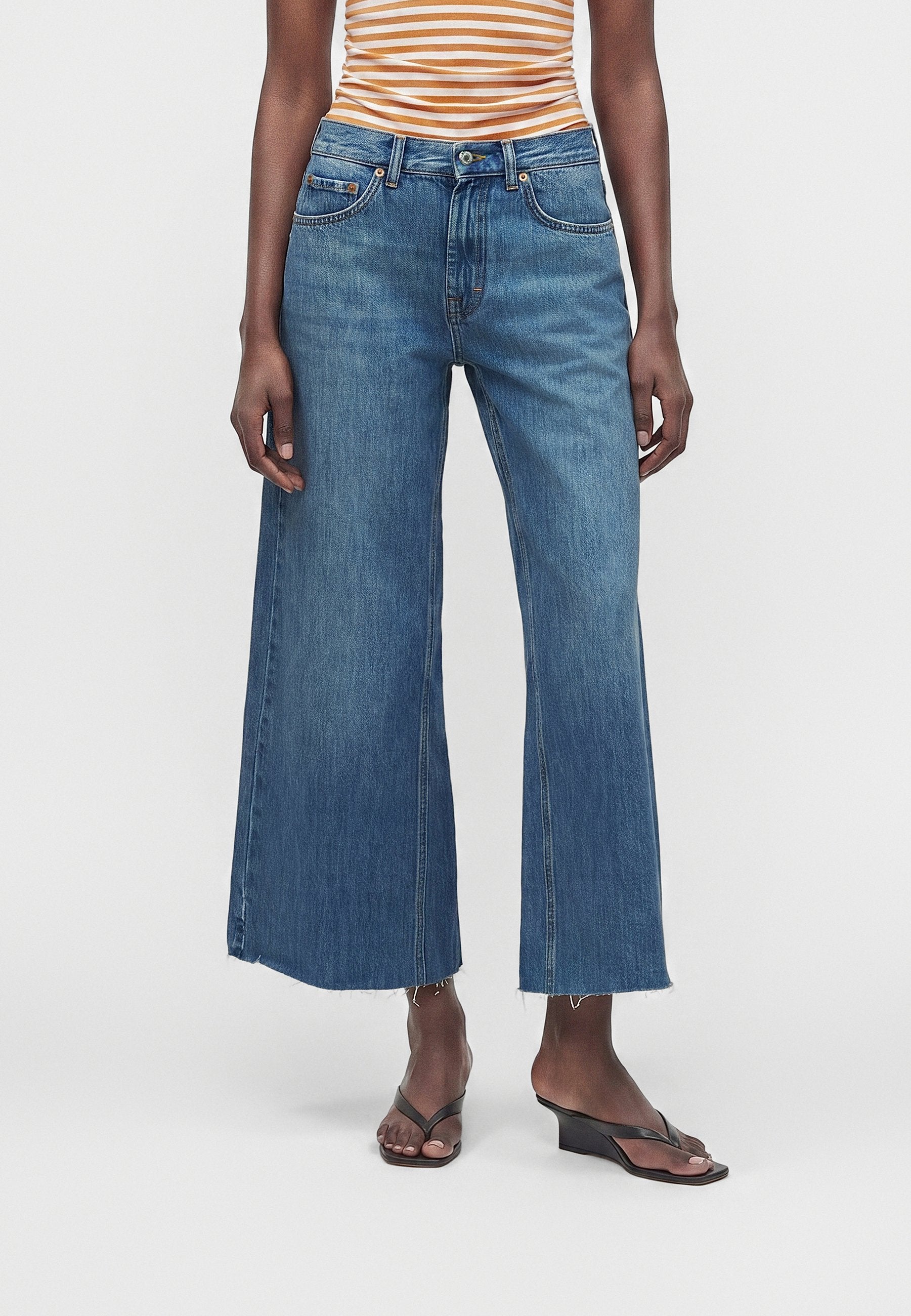 Topshop WIDE CROPPED JEANS