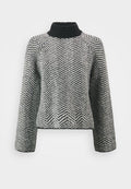 Vero Moda VMNAOMI HIGH NECK - Jumper - black/silver melange