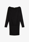Bershka FITTED-LONG-SLEEVE - MINI - Jersey dress - black