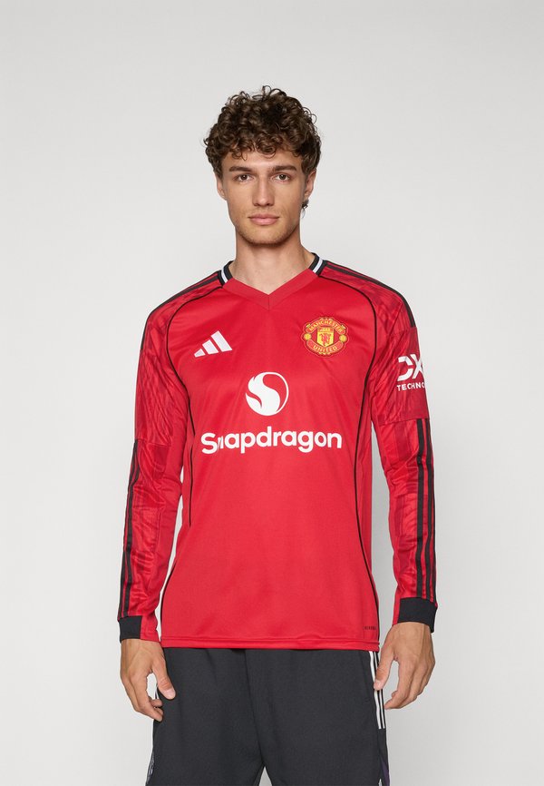 adidas Performance MANCHESTER UNITED 25/26 HOME JERSEY LONGSLEEVE - Club wear - red