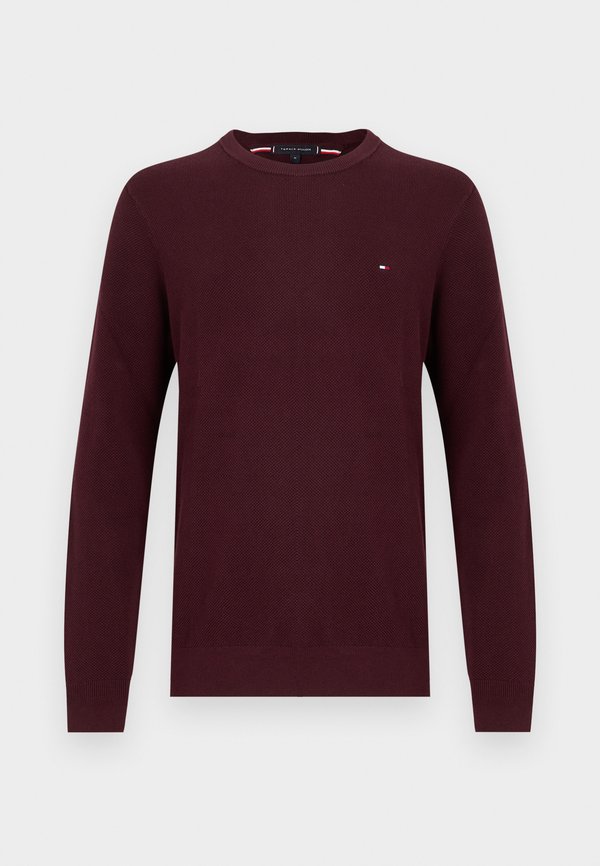 Tommy Hilfiger ESSENTIAL STRUCTURE CREW NECK - ELEVATED ESSENTIALS - Jumper - deep burgundy