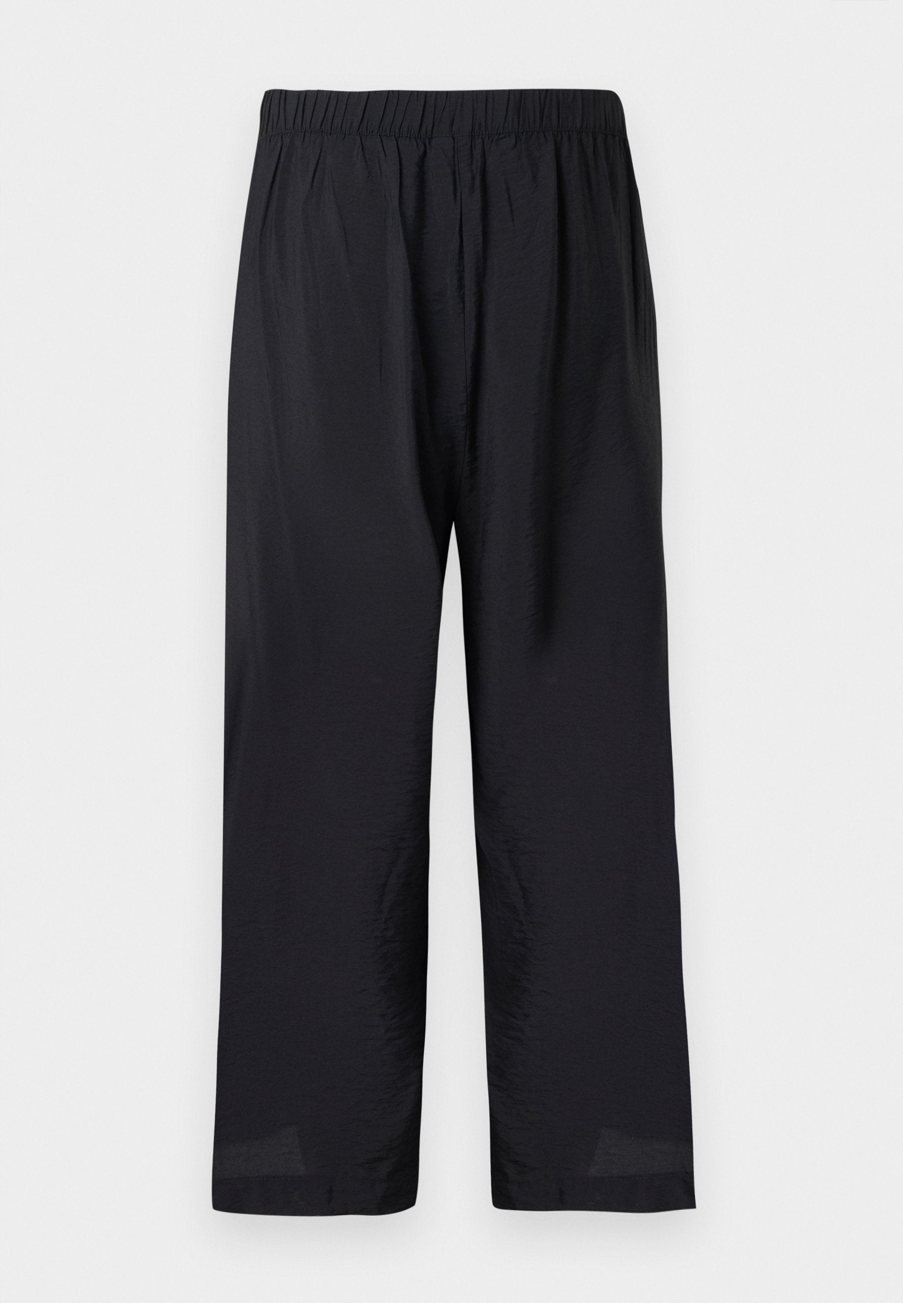 Lockere schwarze Hose mit elastischem Bund und geraden Beinen, entworfen für Komfort und legere Trageweise.