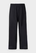 Lockere schwarze Hose mit elastischem Bund und geraden Beinen, entworfen für Komfort und legere Trageweise.