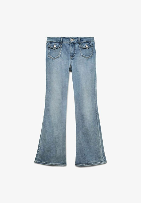 Vero Moda Flared fit VMJEAN Low rise - Bootcut jeans - light blue denim