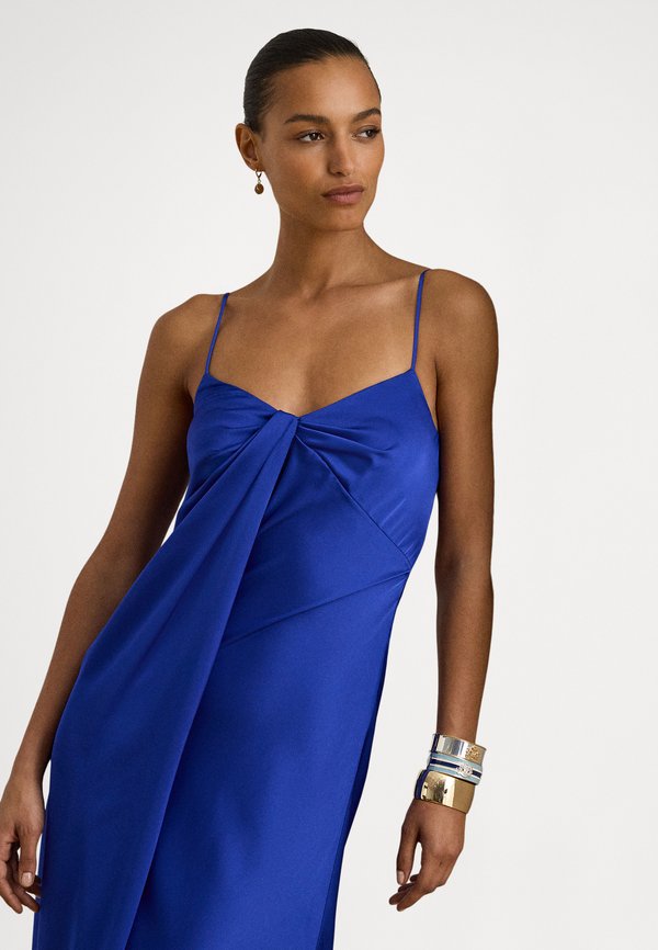 Lauren Ralph Lauren TWIST-FRONT CHARMEUSE SLEEVELESS GOWN