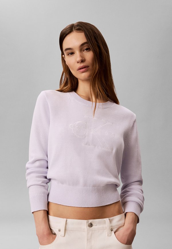 Calvin Klein Jeans LOGO OUTLINE TOP - Jumper - lacey lilac