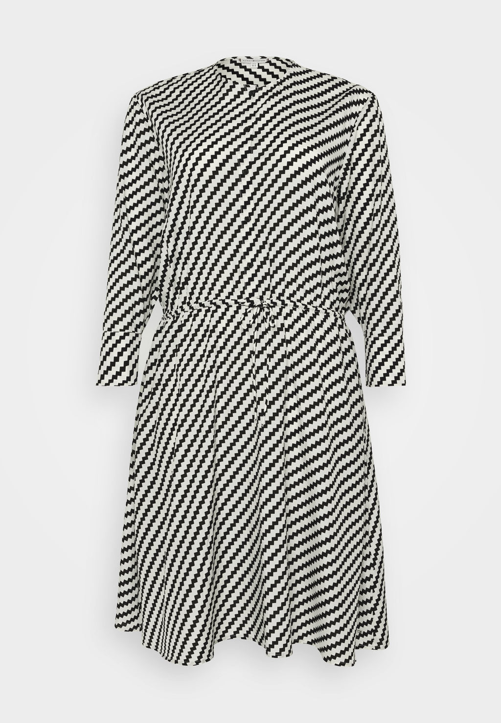 ZIGZAG WAISTED MIDI DRESS Media 1