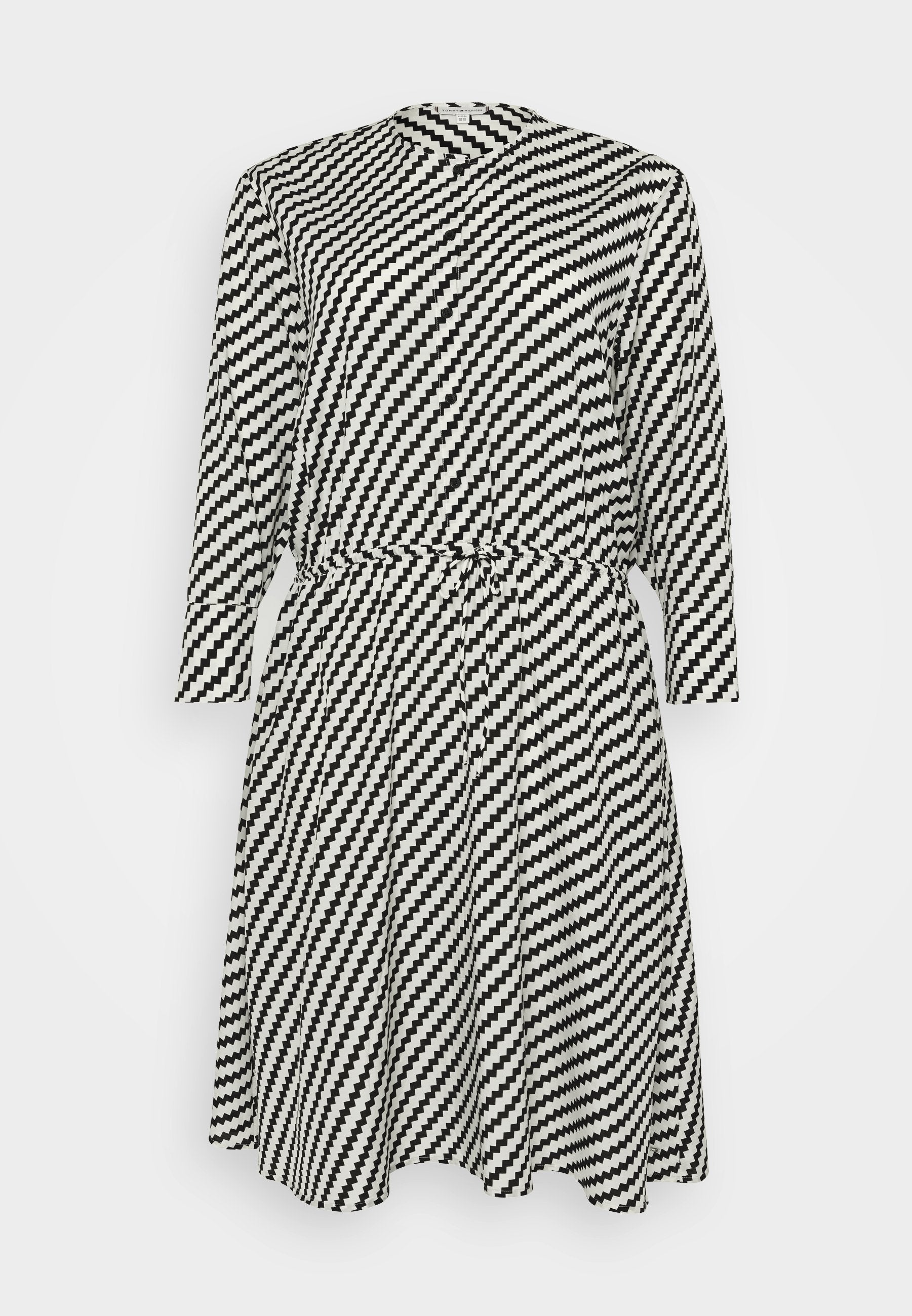 ZIGZAG WAISTED MIDI DRESS Media 1