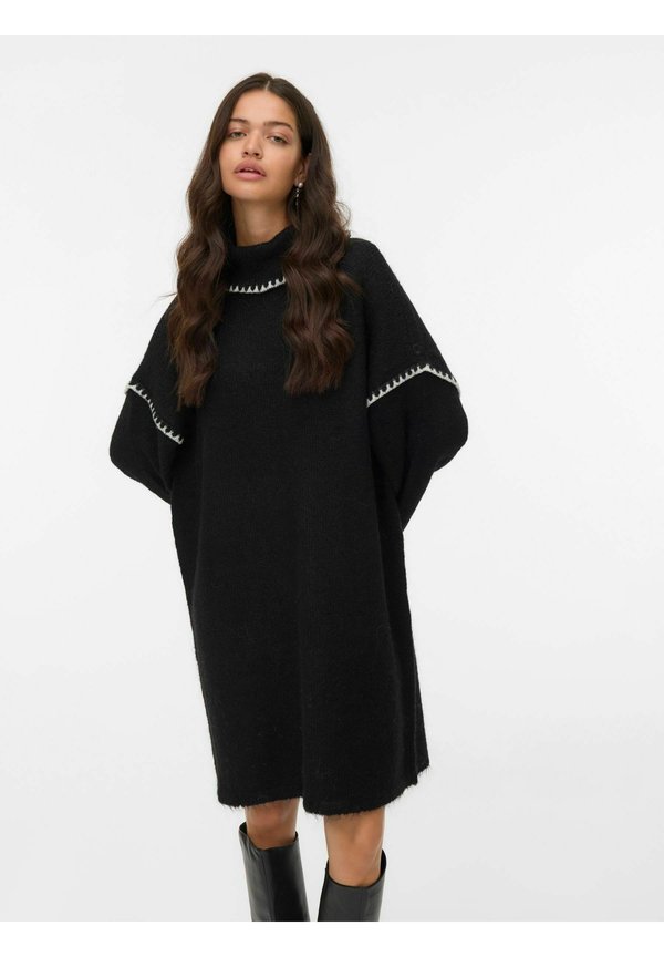 Vero Moda Knitted AWELLA Short - Jumper dress - black