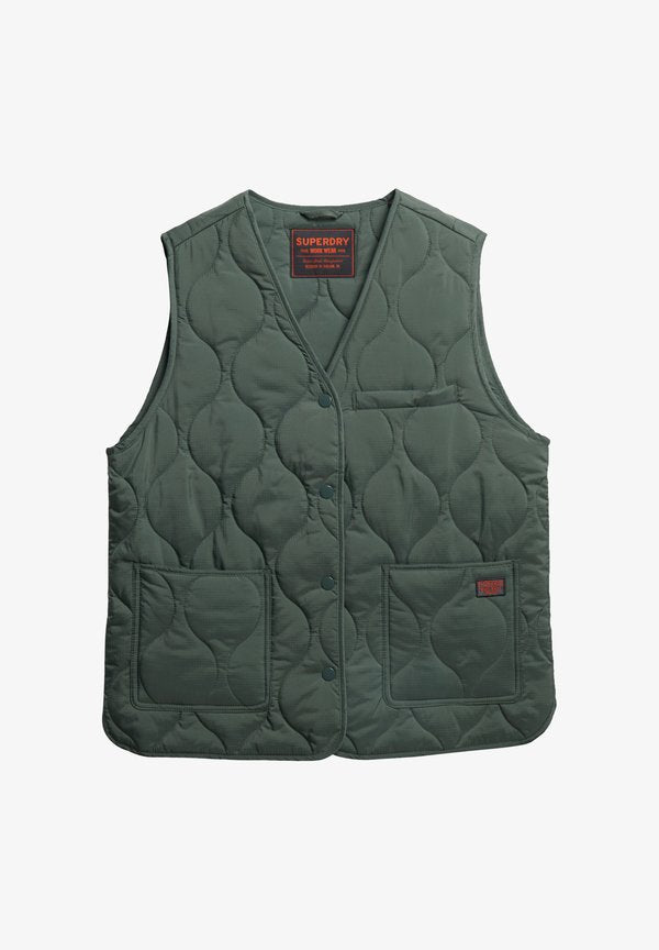 Superdry & Co QUILTED LITE LINER - Waistcoat - balsam green