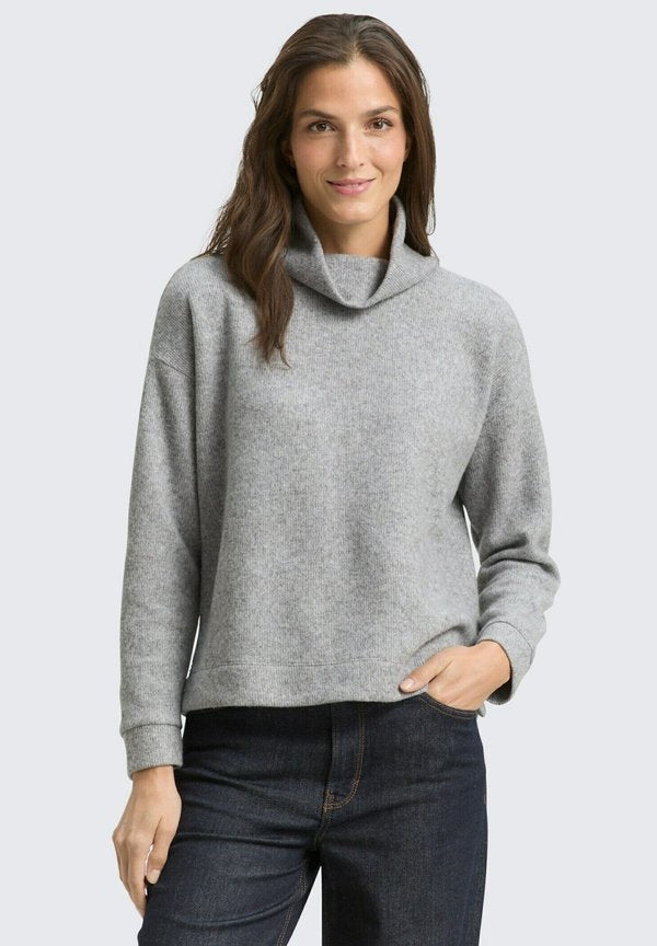 TOM TAILOR Jumper - medium silver grey melange