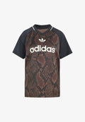 adidas Originals SNAKE PRINT SATIN - Print T-shirt - earth strata/aurora coffee
