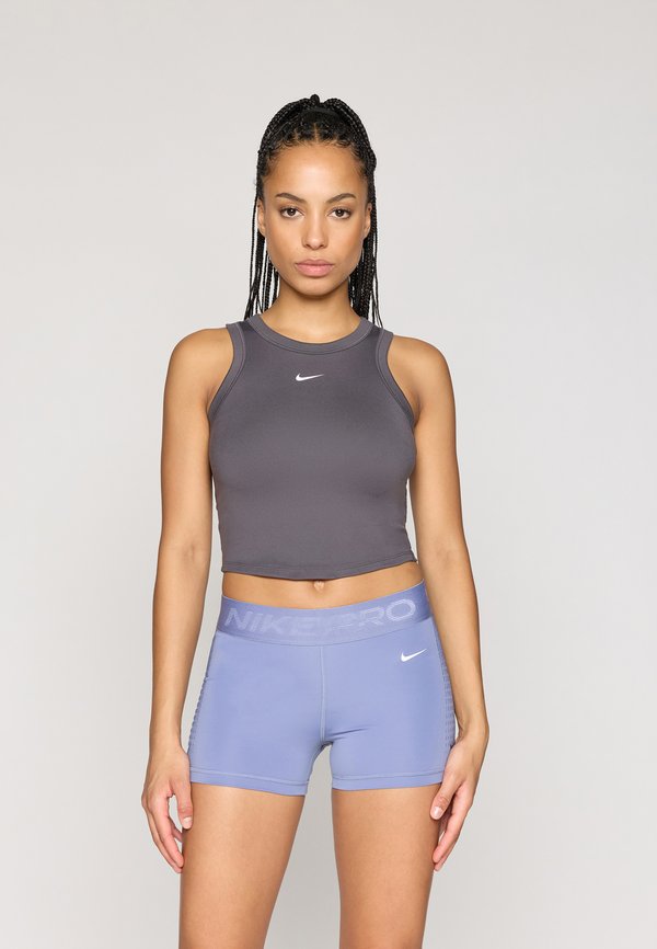 Nike Performance ONE FITTED CROP TANK - Top - thunder grey/white