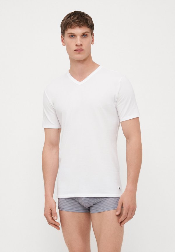 Calvin Klein Underwear 3 PACK V-NECK T-SHIRT COTTON MICROFIBER STRETCH - Undershirt - white