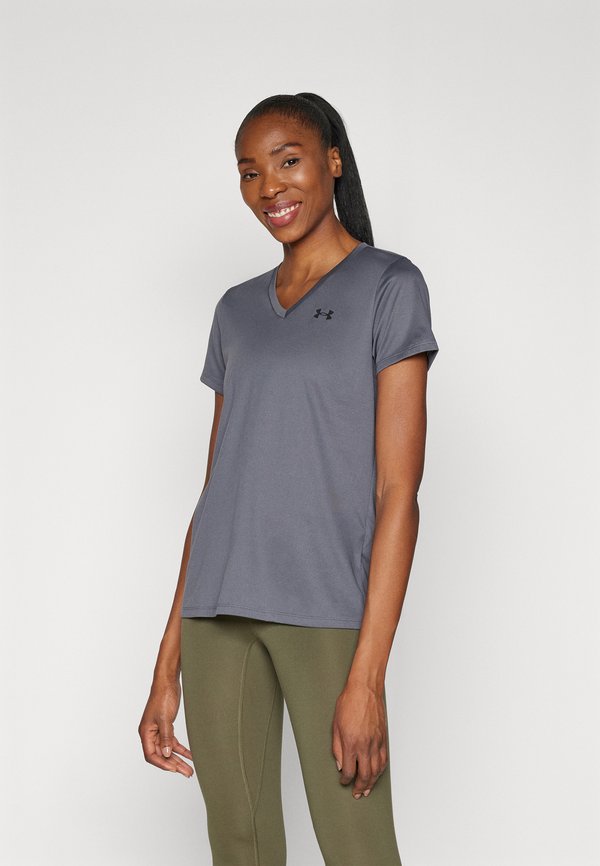 Under Armour TECH - Sports T-shirt - castlerock/black