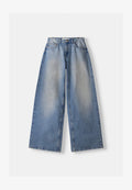 Bershka WIDE-LEG - Wide Leg - blue-grey