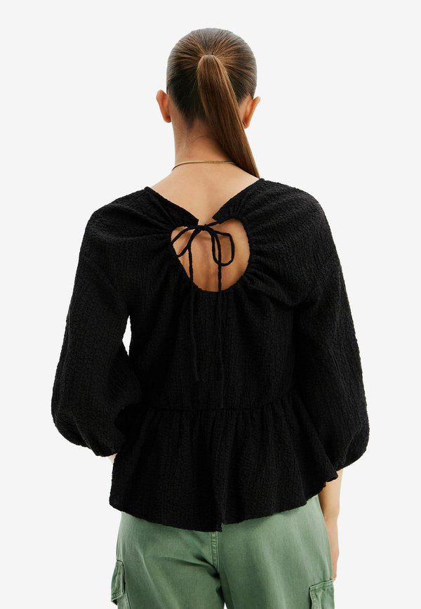 Desigual TEXTURED CUT OUTBLOUSE