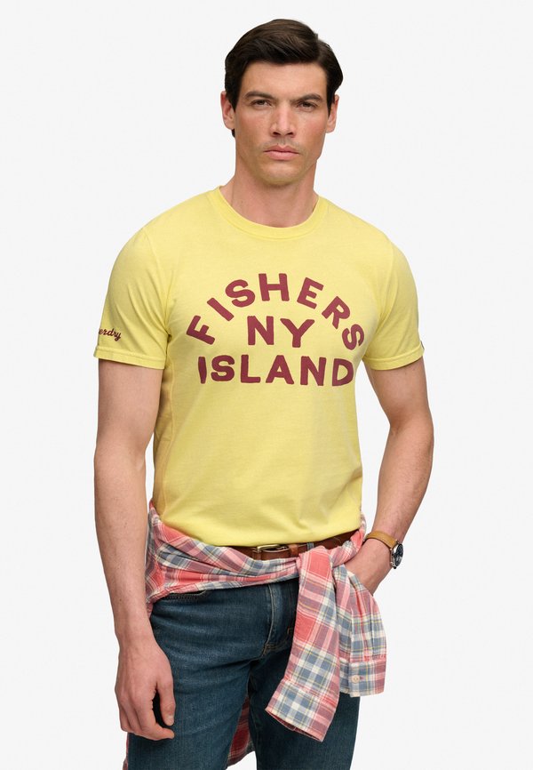 Superdry & Co SUPERDRY OUTDOOR TYPE T-SHIRT.. - Print T-shirt - limelight yellow
