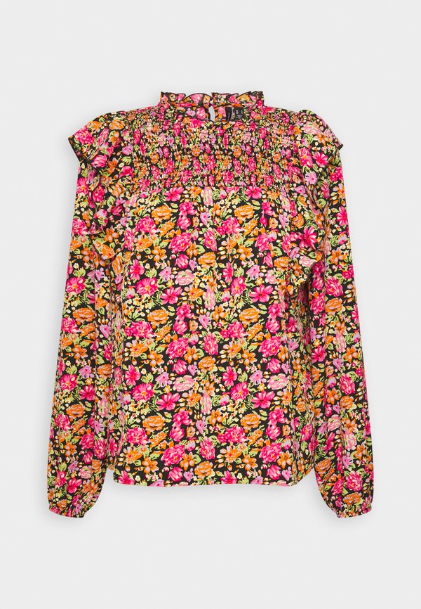 Vero Moda VMMIA SMOCK - Long sleeved top - black/pink