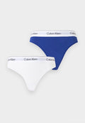 Calvin Klein Underwear 2 PACK ICON - Thong - white/blue river/fog