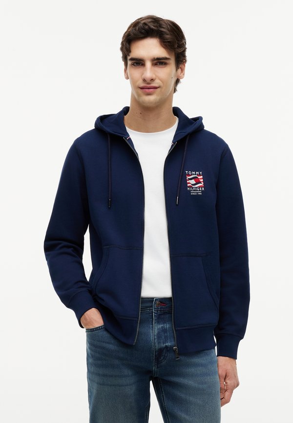 Tommy Hilfiger RWB BOX FLAG TR FULL ZIP - AMERICANA CAPSULE - Zip-up sweatshirt - carbon navy