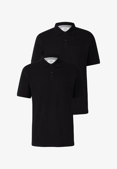 s.Oliver MIT LOGO IM DOPPELPACK - Polo shirt - schwarz