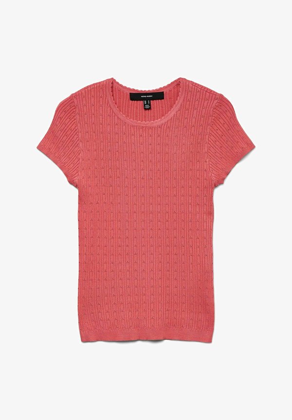 Vero Moda Knitted VMSILJE Knitted - Print T-shirt - coral paradise