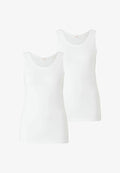 s.Oliver DAMEN TOP BREITE TRÄGER RUNDER AUSSCHNITT BASIC 2ER PACK - Top - weiß