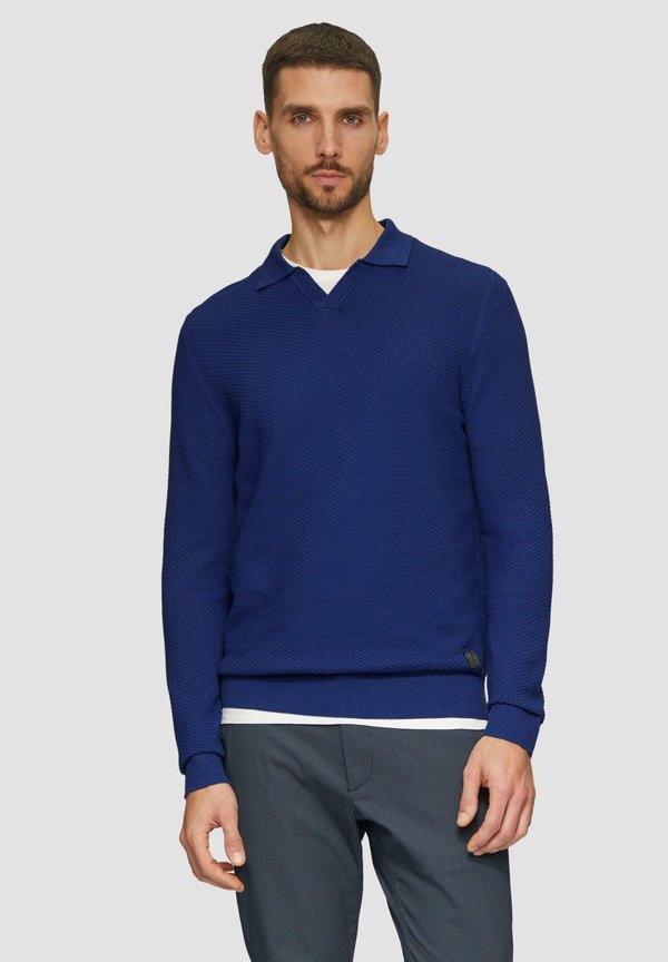 s.Oliver STRUKTURIERTER - Long sleeved top - ozeanblau