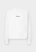 Weißes Sweatshirt mit rundem Halsausschnitt und langen Ärmeln. Auf der Vorderseite befindet sich zentral ein schwarzes "PEGADOR"-Logo. Weicher Stoff.