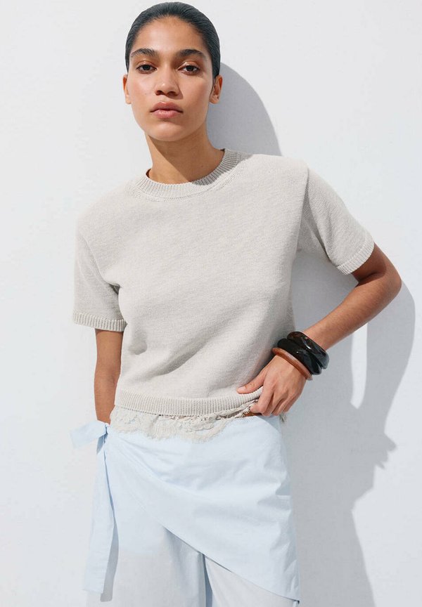 Mango ADULT - Print T-shirt - grey