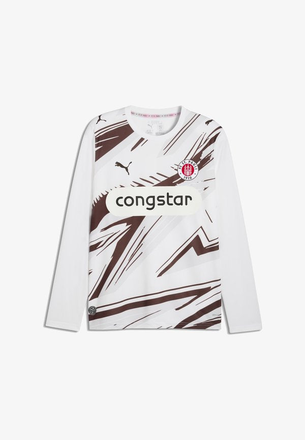 Puma FC ST. PAULI 26/27 LANGARM-AUSWÄRTSTRIKOT - Long sleeved top - white-espresso brown