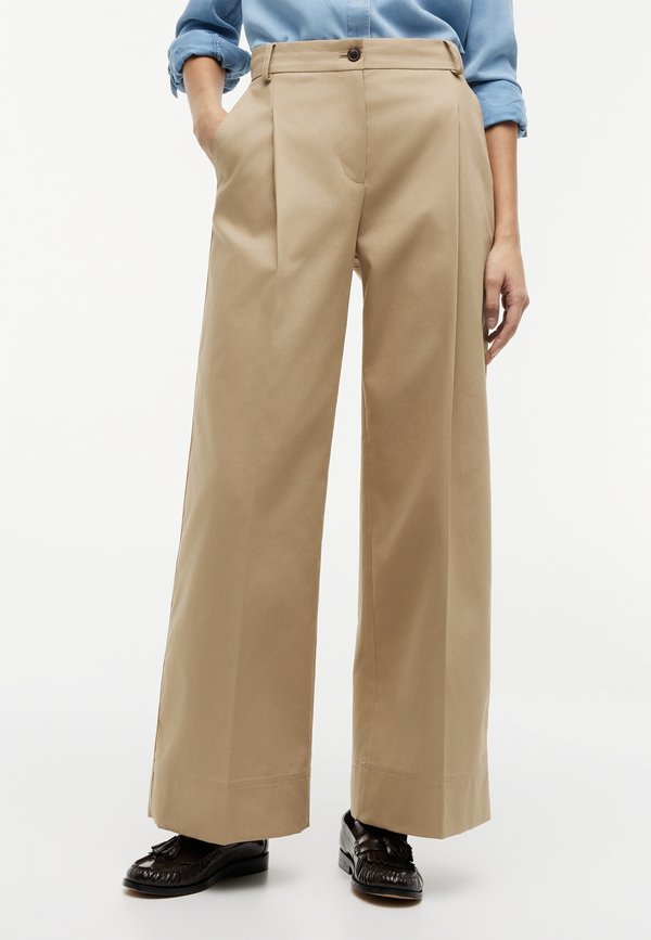 Tommy Hilfiger WIDE LEG - Trousers - camel