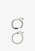Bershka SET - Bracelet - silver-coloured
