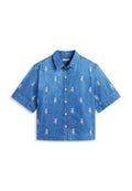 Tommy Hilfiger RELAXED FIT CREST EMBROIDERY DENIM SHIRT